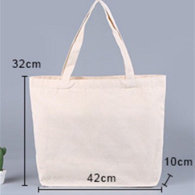 1X Canvas Eco Natural Plain Cotton ShopKper Shoulder Tote Ba