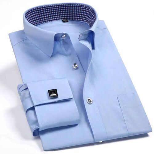 Fashion Mens French Cufflinks Dress Shirts Long Sleeve Yello