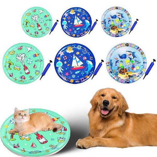 Cat Water Mat with Air Pump Interactive Sensory Play Mat