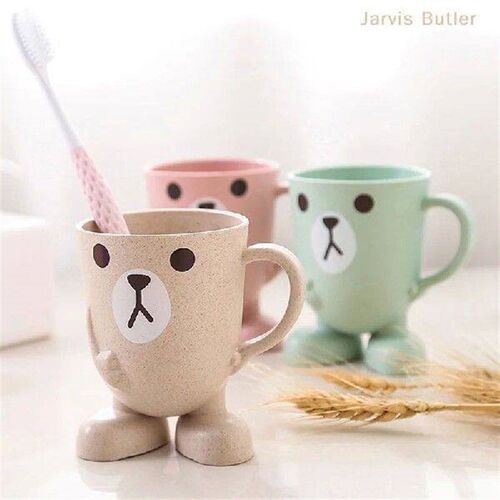 Bathroom Tumbler Mouthwash Cup Wheat Straw Cartoon Animal