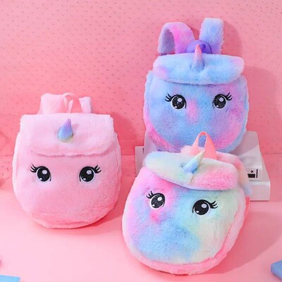 Unicorn Unicorn Plush Small School Bag for Girls Casual Back