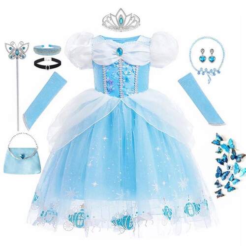 Cinderella Dress Kids Halloween Party Girls Princess