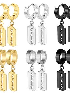 1Pair Punk Gothic Stainless Steel Stud Earring Creative Blad