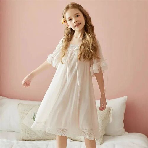 Palace Style Baby Girl Princess Nightdress Spring Summer Sho