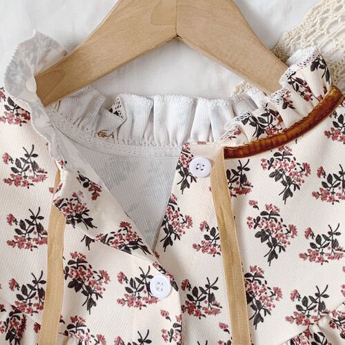 2023 New Spring Autumn Kids Long Sleeve Floral Dress For Gir