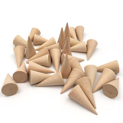 5Pcs/Set Ring Organizer Wooden Cone Creative Ring Holder Jew