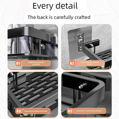 Bathroom shelf wall hanging toilet shower room storage rack