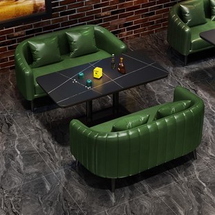 复古酒吧沙发清吧餐吧西餐厅小酒馆烧烤店卡座咖啡厅桌椅商用