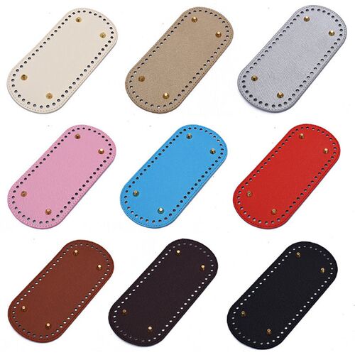 22*10cm PU Bag Bottom With 4 Rivets Oval Bag Bottom Wear-res