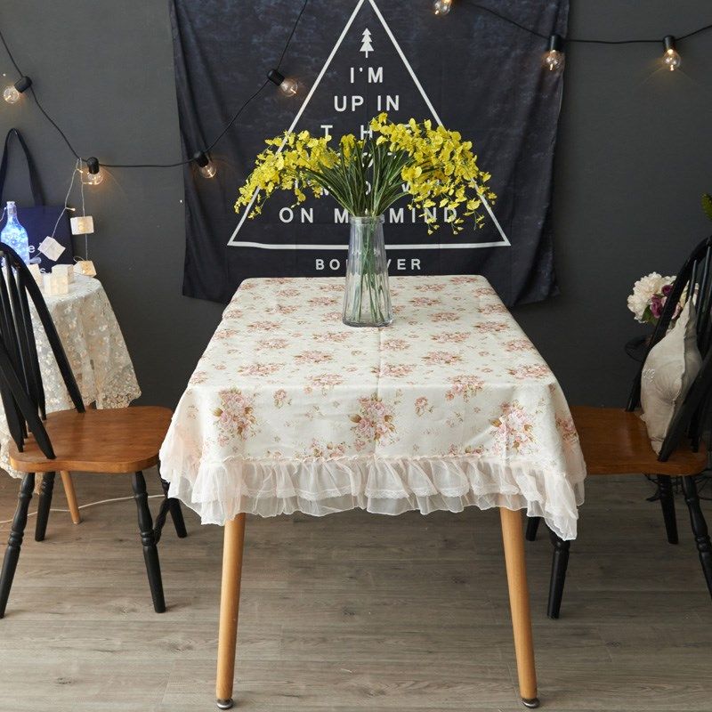 珍珠松  布艺蕾丝茶几台布盖巾酒店田园餐桌布,居家布艺,桌布,淘宝优惠券,粉丝福利购,淘宝优惠卷