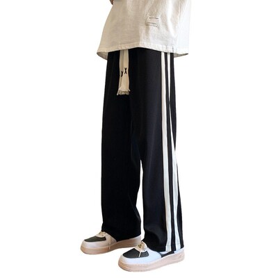 Braie rawstring Contrast Stitching Ice Silk Casual Pants Men