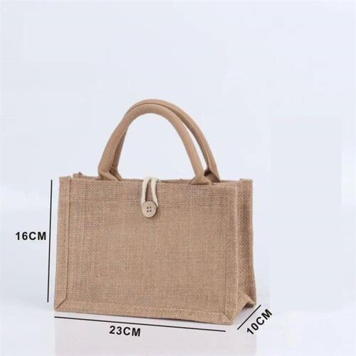 ISKYBOB Vintage Women Shopping Bags with Hasp Linen Tote Sho