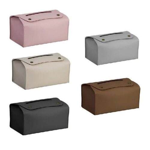 PU Leather Tissue Box Rectangular Paper Towel Container