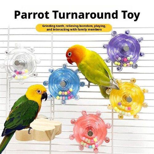 Interactive Parrot Toy Rotate Pet Parrot Toys Wheels, Bite
