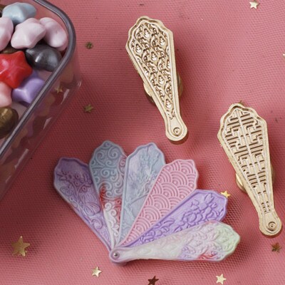 Creative Fan Wax Seal Brass Material Fan Molding