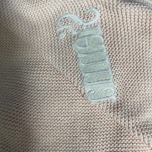 Cotton Knitted Blanket Personalized Embroidered Name Baby Bo