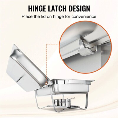 8QT 2 Pack Chafing Dish Buffet Set Stainless Chafer w/ 2 Ful