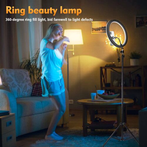 10 Inch LED Ring Light with 42cm Extension Rod, Tripod Adjus