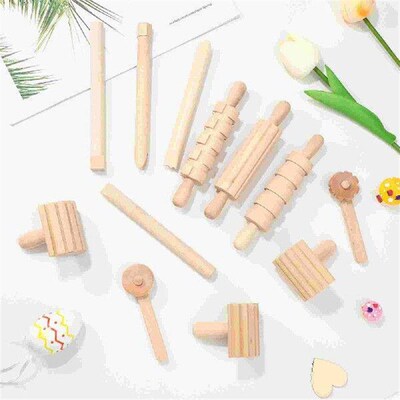 Playdough Plasticine Tools Wooden Handmade Clay Sculpting