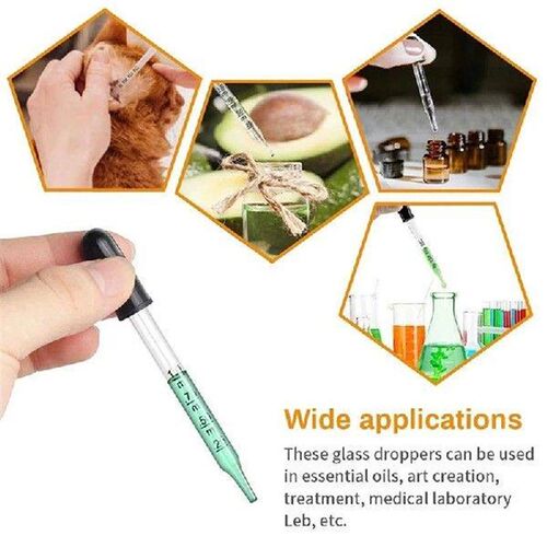 1ml Glass Scale Dropper Rubber Head Scale Pipette Dropper