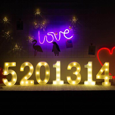 number 1-9 Alphabet 26 Letters Lights LED Light Up party