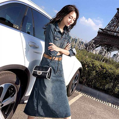 Denim Skirt Autumn Spring New Mid-length Celebrity Yujie Dre