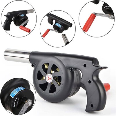 Hand Crank BBQ Fan Portable Barbecue Air Blower Outdoor Cook