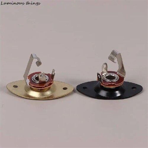 1Set Metal Concave Output Jack Plate Socket & Screws For