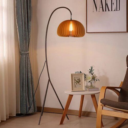 Wabi-sabi wind rattan fishing floor lamp, Japanese retro Zen