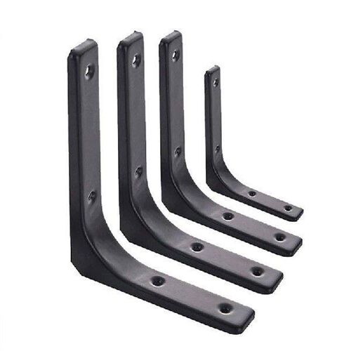 Helf Brackets L-shaped Floating Wall Shelves Black And