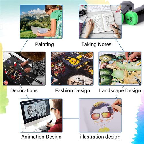 12/30/48/60/120 Color Marker Alcohol Felt Pen Manga Sketchin