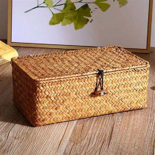 Woven Storage Baskets Wicker Storage with Lid Woven Storage