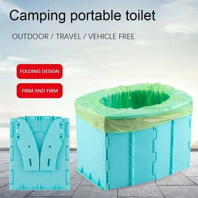 Portable Folding Toilet Commode Car Camping For Travel Bucke