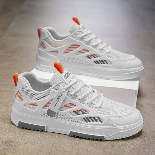2025 Breathable Mesh Shoes Mens rendy All-match White Shoes