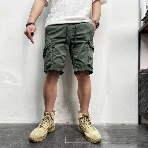 Summer Men Casual Cargo Cotton Shorts Mens Classic Vintage