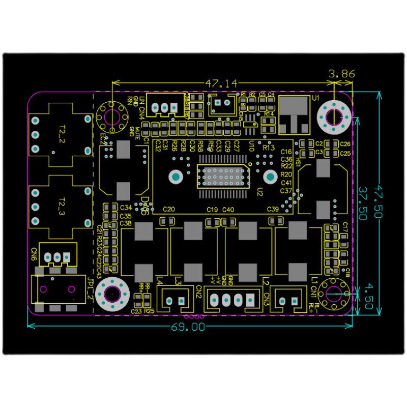 TP11功放板WX2声道100W立体声数字隔离降噪大功率功放模块