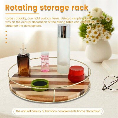 12.2inch Decorative Tray Wood Serving Tray Coffee Table