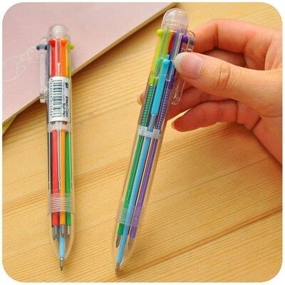 10Pcs Transparent Cartoon Ballpoint Pen Creative Cute Colorf