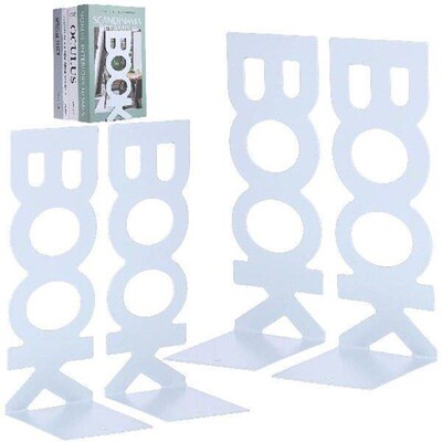 4 Pcs Book Baffle Ends Holders for Shelves Strip Bookends