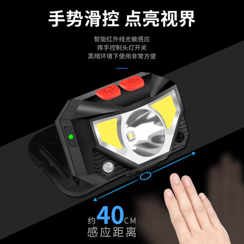 Hands-free LED Headlamp Motion Sensor head lamp头灯headlight