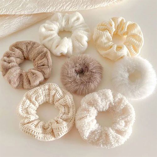 3pc/Set Elastic Hair Bands Scrunchies Vintage Girls Solid  t