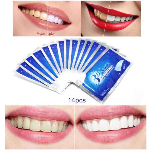 28Pcs/14Pair 3D White Gel Teeth Whitening Strips Oral Hygien