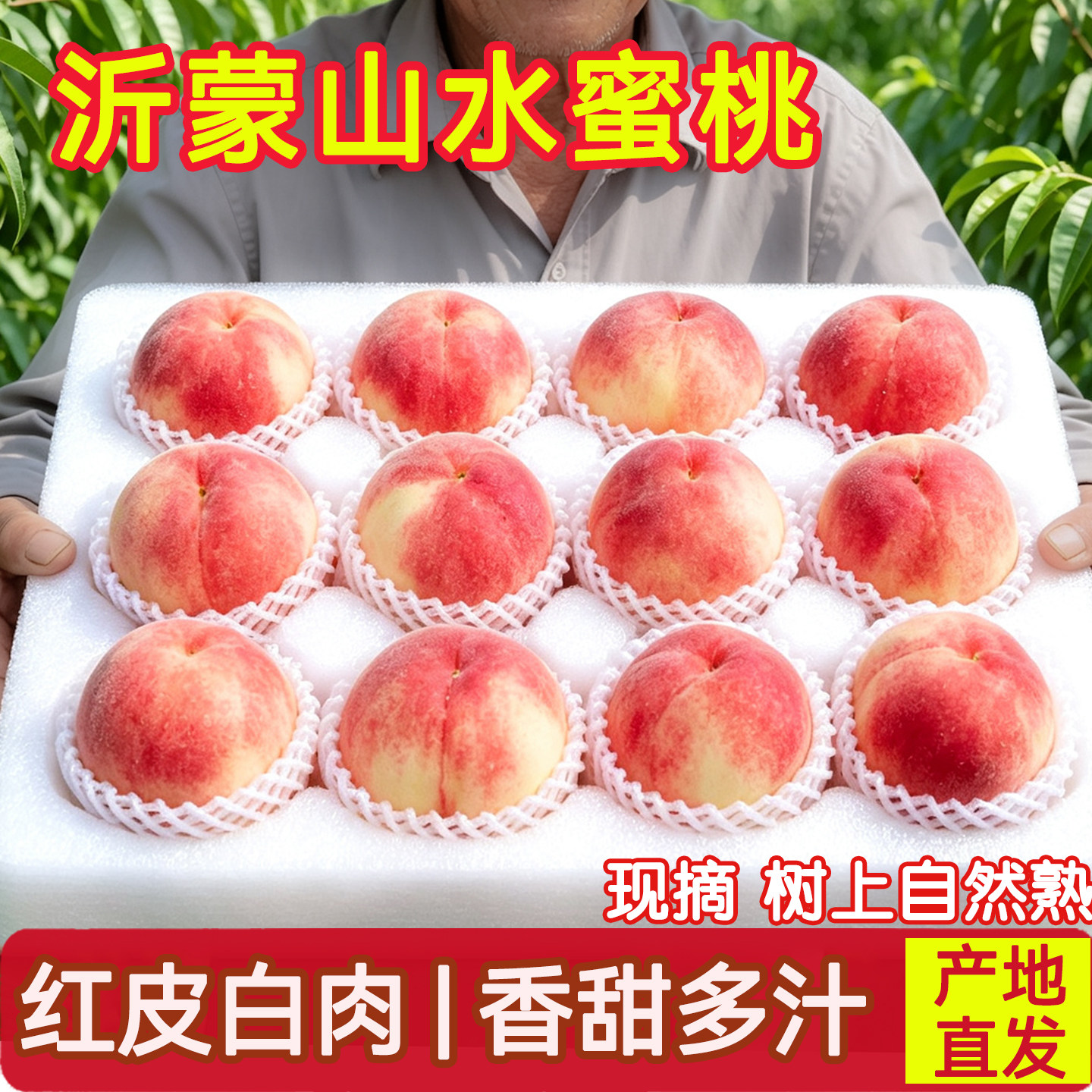 山东蒙阴脆甜现摘水蜜桃