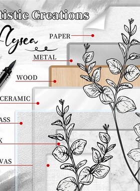 8pcs Black and White Acrylic Paint Markers Set, Large Ink Ca