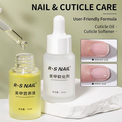 RS NAIL 25ml Cuticle Remover and Cuticle Oil Repair Nail Car