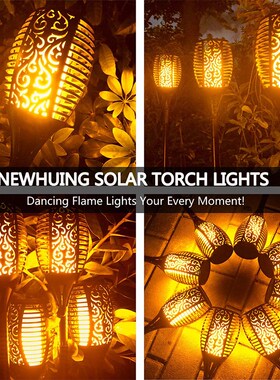 96LED Solar LED Flame Torch Light Outdoor pack Waterproof De