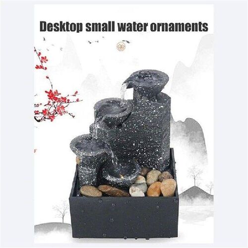 2PCS Tabletop Waterfall Decor Relaxation Meditation Desktop