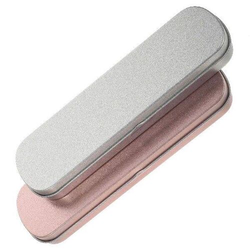 2 Pcs Clear Metal Pencil Case Pouch Black Boxes Gift Empty