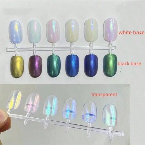 6pcs Shimmering Aurora Nail Powder - Multichrome Metallic Mi