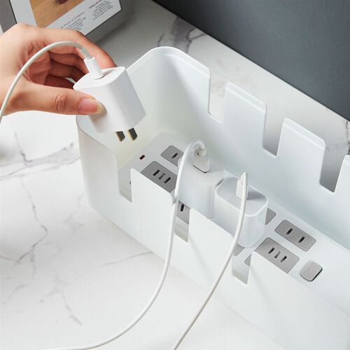 Wire storage box, cable management box, power strip box